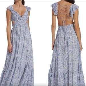 ASTR The Label Floral Strappy Back Maxi Dress Size Small